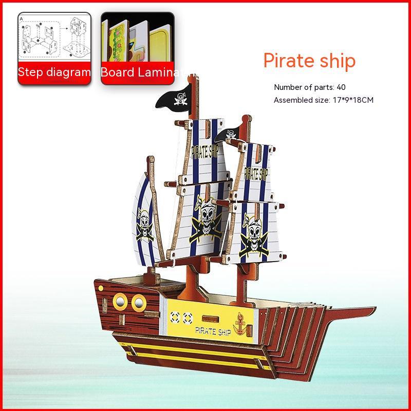 Navio Pirata em Madeira – Modelo Decorativo para Montar