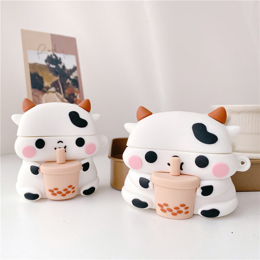 Auriculares Bluetooth Milk Tea Cow – Fones Sem Fios com Design Divertido