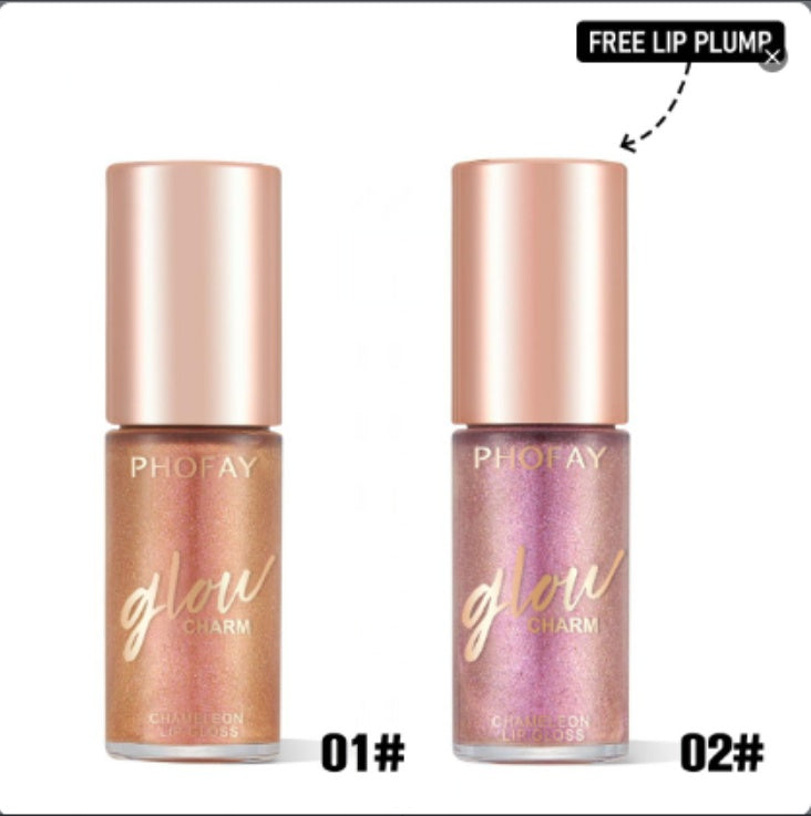 Brilho Labial PHOFAY Hidratante com Efeito Shimmer