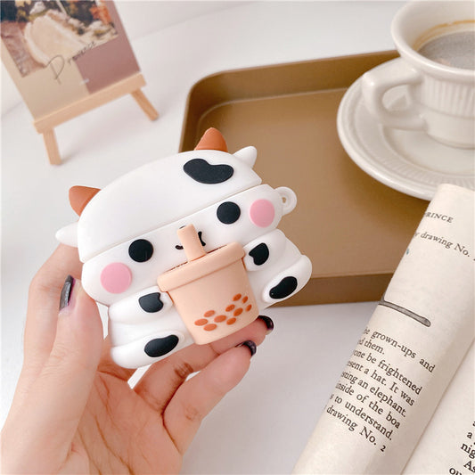 Auriculares Bluetooth Milk Tea Cow – Fones Sem Fios com Design Divertido