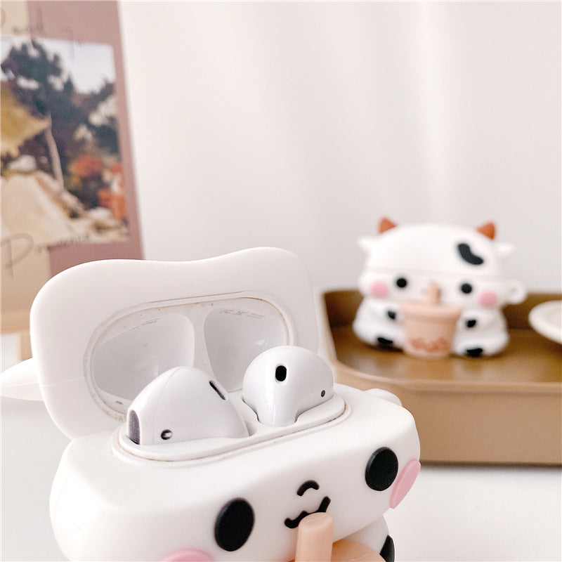 Auriculares Bluetooth Milk Tea Cow – Fones Sem Fios com Design Divertido