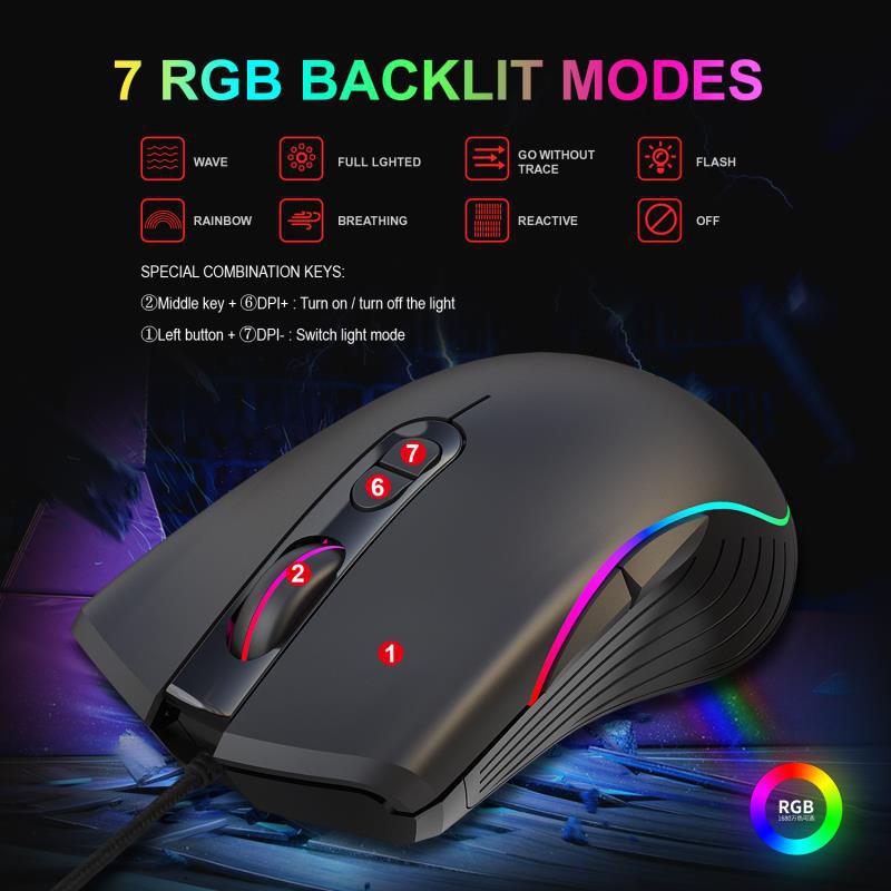 Rato Gaming com Luz RGB LED – Alta Precisão