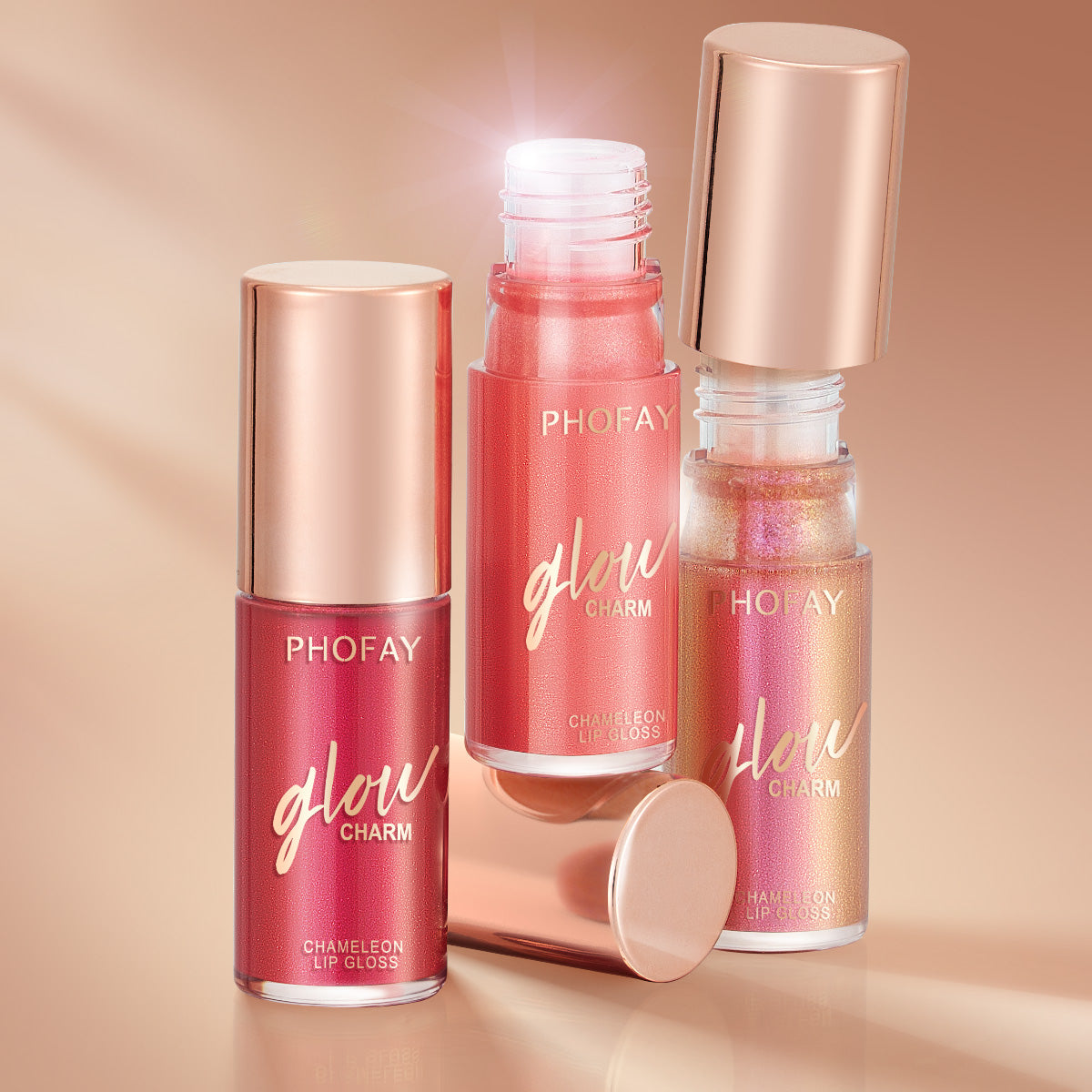 Brilho Labial PHOFAY Hidratante com Efeito Shimmer