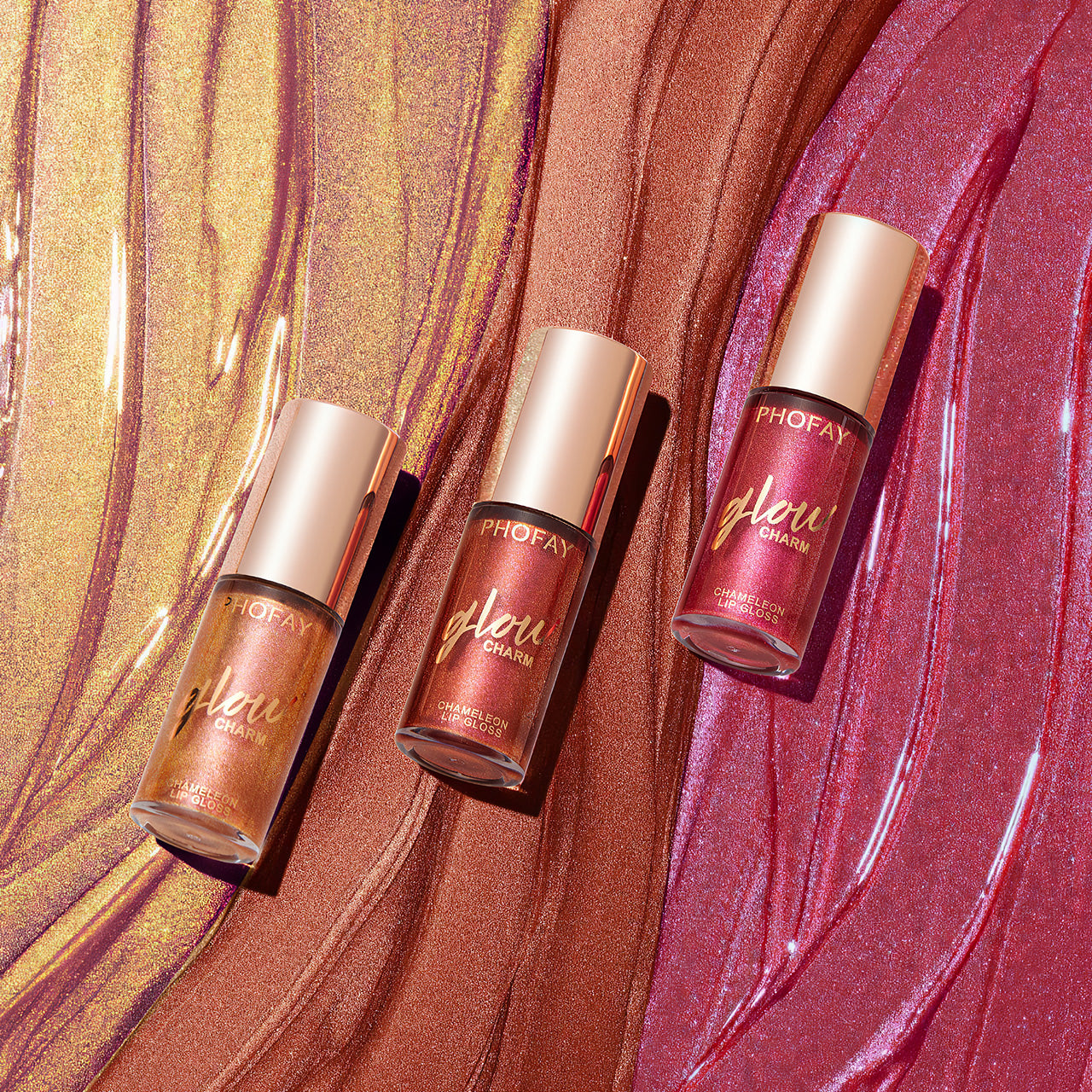 Brilho Labial PHOFAY Hidratante com Efeito Shimmer