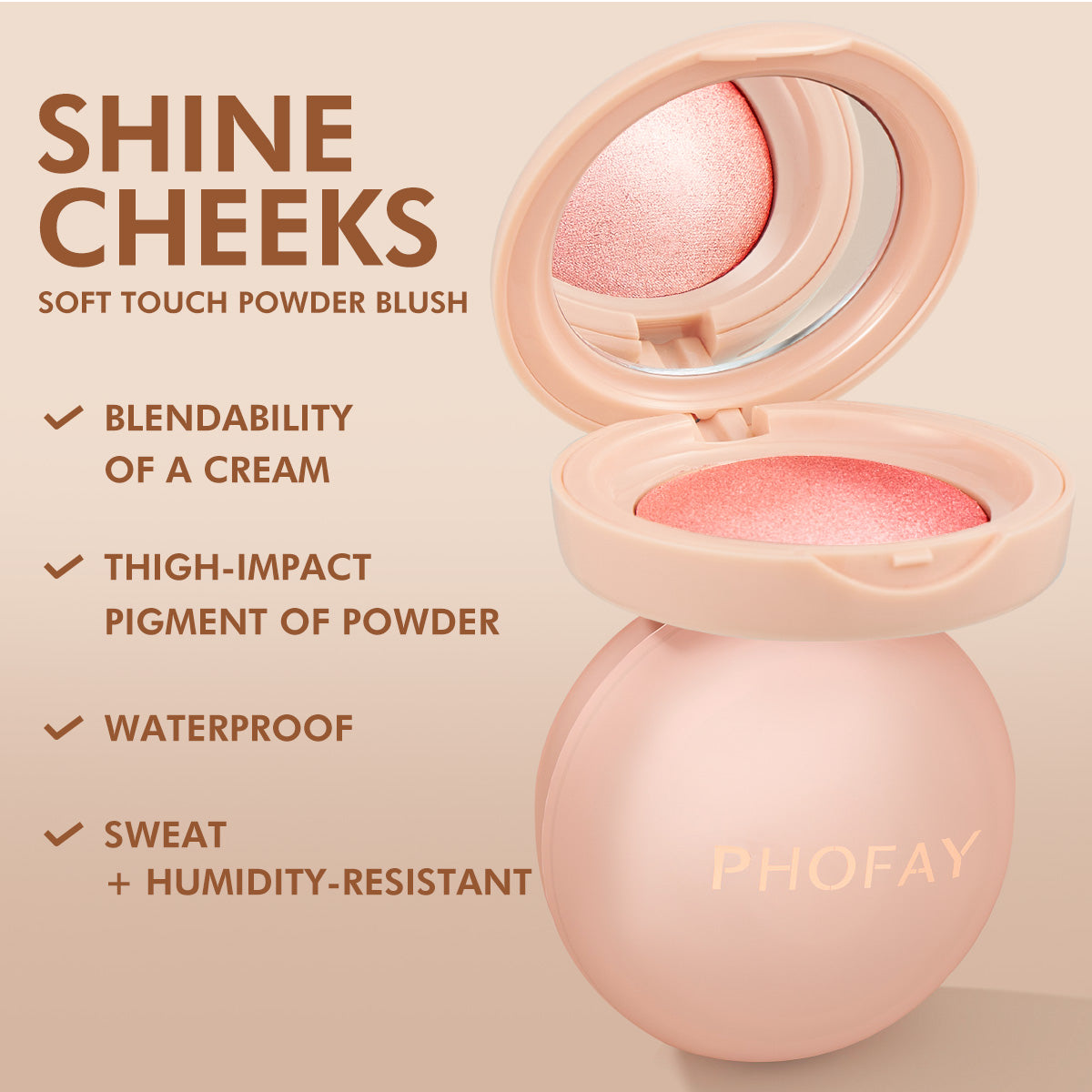 Blush Iluminador PHOFAY – Efeito Luminoso Natural