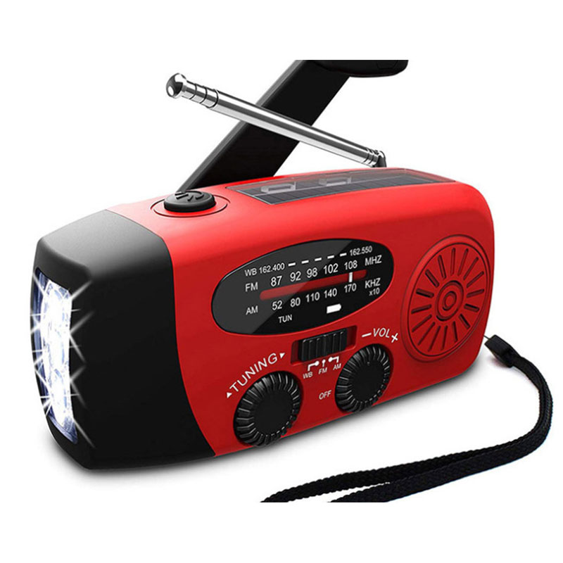 Rádio Solar com Lanterna e Manivela USB – Carregador de Emergência Portátil