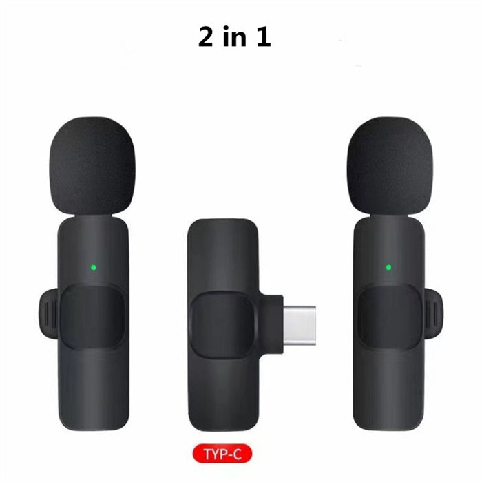 Microfone de Lapela Sem Fios para Telemóvel Smartphone