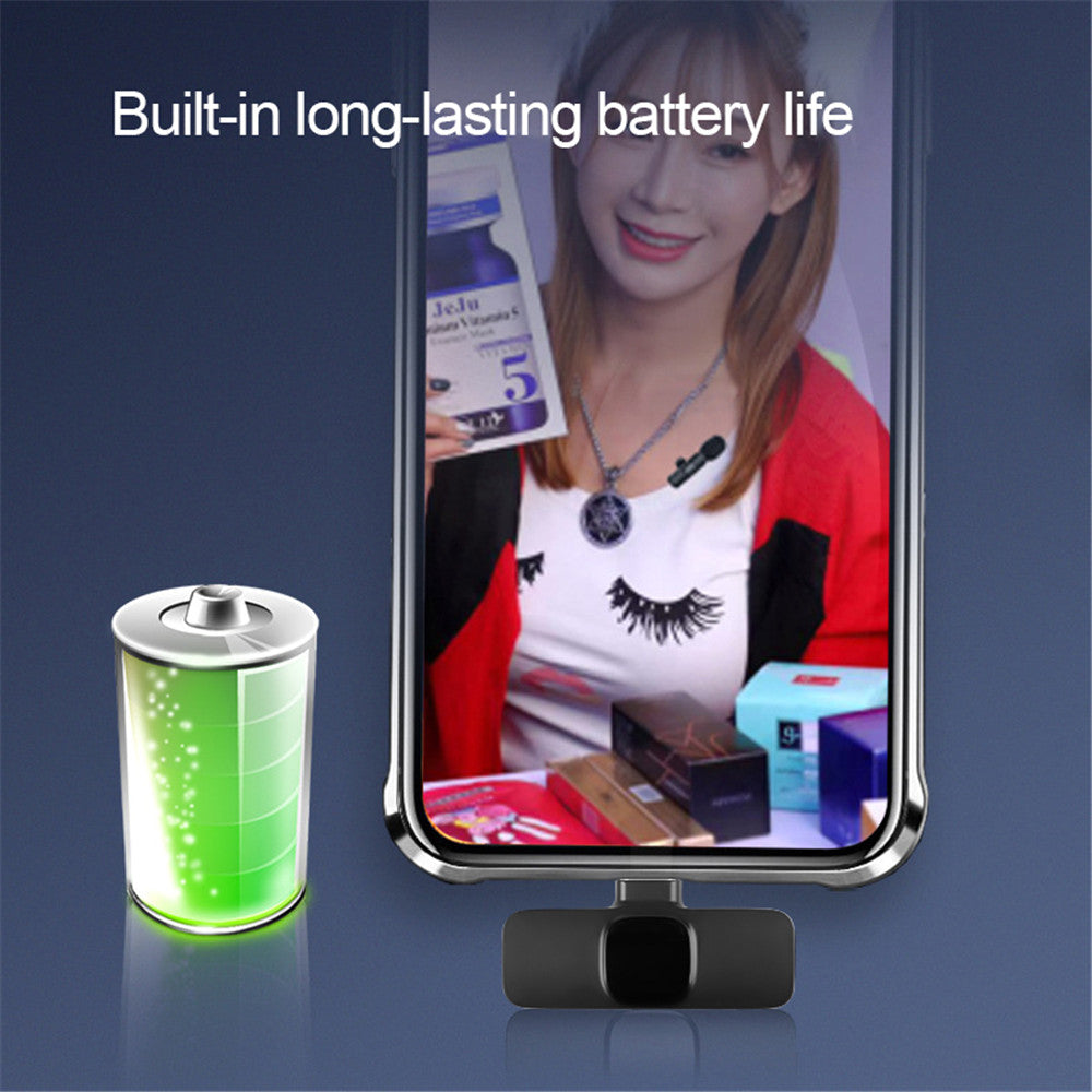 Microfone de Lapela Sem Fios para Telemóvel Smartphone