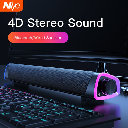 Barra de Som 4D Stereo para PC e Laptop – Coluna Bluetooth com Subwoofer
