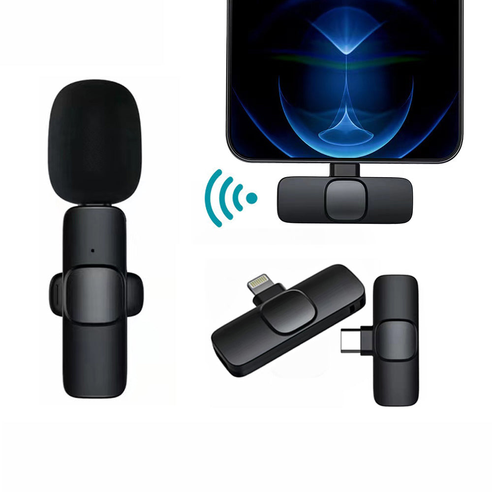 Microfone de Lapela Sem Fios para Telemóvel Smartphone