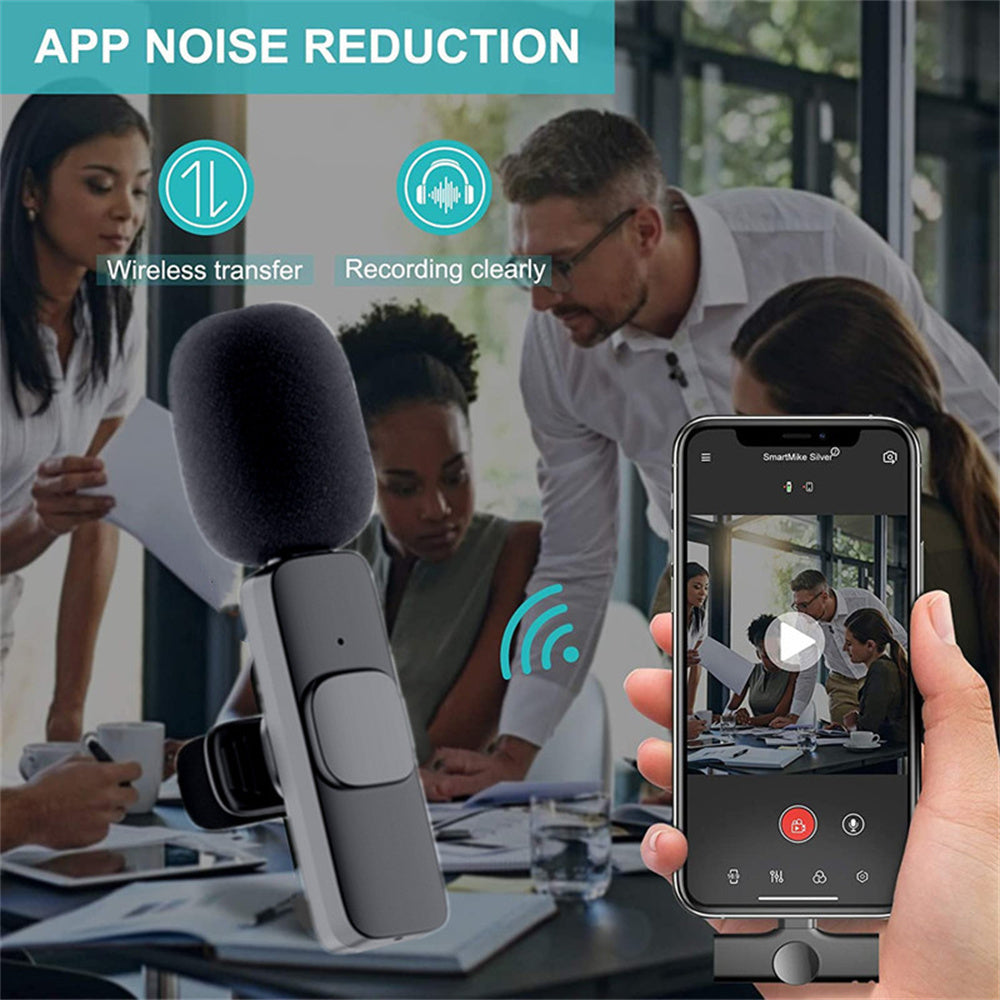 Microfone de Lapela Sem Fios para Telemóvel Smartphone