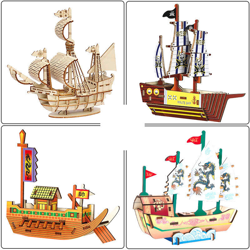 Navio Pirata em Madeira – Modelo Decorativo para Montar