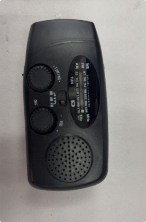Rádio Solar com Lanterna e Manivela USB – Carregador de Emergência Portátil