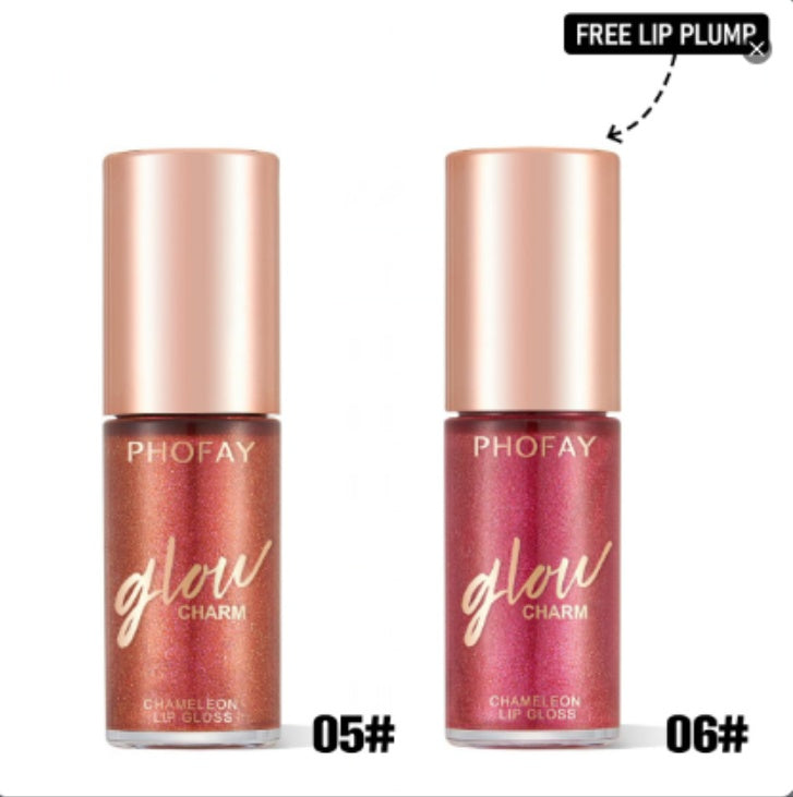 Brilho Labial PHOFAY Hidratante com Efeito Shimmer