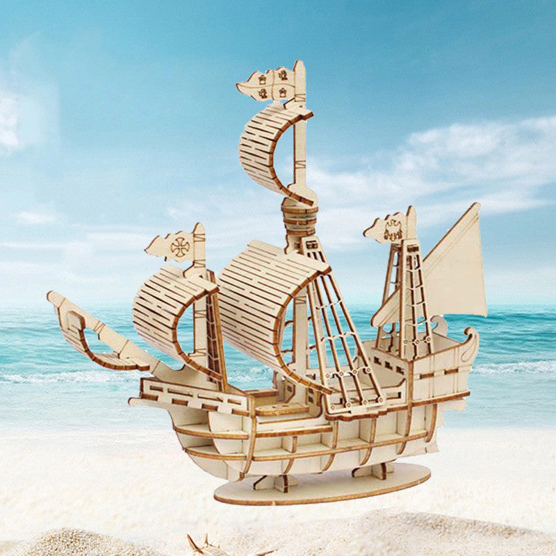 Navio Pirata em Madeira – Modelo Decorativo para Montar